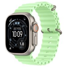 Apple Watch Ultra 3 (2025) 49mm Natural Titanium Case with Neon Green Ocean Band
