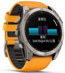 Умные часы Garmin Fenix 8 51 мм AMOLED, серебристый с оранжевым ремешком (010-02905-53)