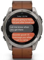 Умные часы Garmin Fenix 8 51 мм AMOLED Sapphire Titanium, with chestnut leather band plus graphite silicone band (010-02905-40)