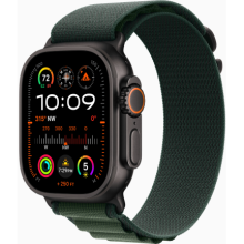 Apple Watch Ultra 2 (2024) 49mm Black Titanium Case with Green Trail Loop (S/M)
