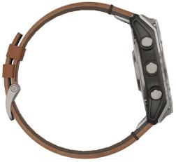 Умные часы Garmin Fenix 8 51 мм AMOLED Sapphire Titanium, with chestnut leather band plus graphite silicone band (010-02905-40)