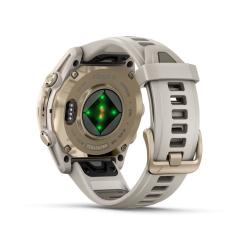 Часы Garmin Fenix 8 43mm Amoled Sapphire золотистый корпус, дымчато-серый ремешок (010-02903-11)