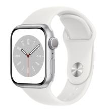 Apple Watch S8 41mm Silver Aluminum Case / Silver Sport Band