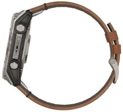 Умные часы Garmin Fenix 8 51 мм AMOLED Sapphire Titanium, with chestnut leather band plus graphite silicone band (010-02905-40)